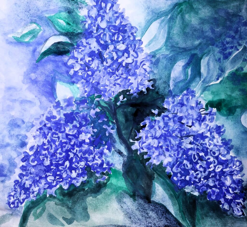 Бузок в тумані Акварель, папір, 2020 Lilac in the fog Watercolor, paper, 2020