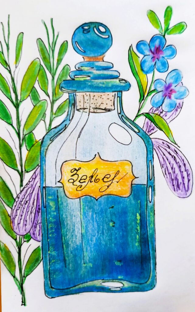 Зілля акварель, папір,21х30 cm., 2020 Potion watercolor, paper, 21x30 cm., 2020