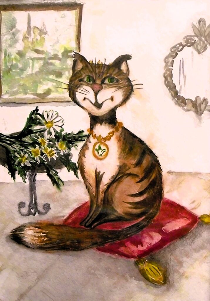 Котяча королева акварель, папір, 2012 Cat queen watercolor, paper, 2012