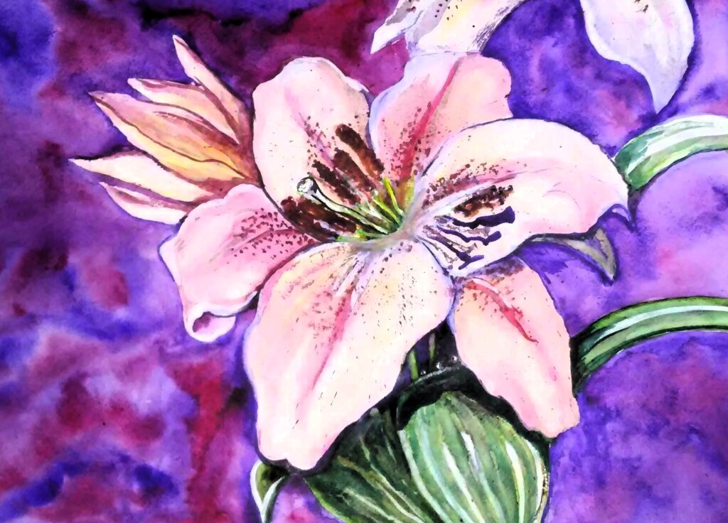 Грозові лілії акварель, папір 30х40 см., 2017 Storm lilies watercolor, paper 30x40 cm, 2017