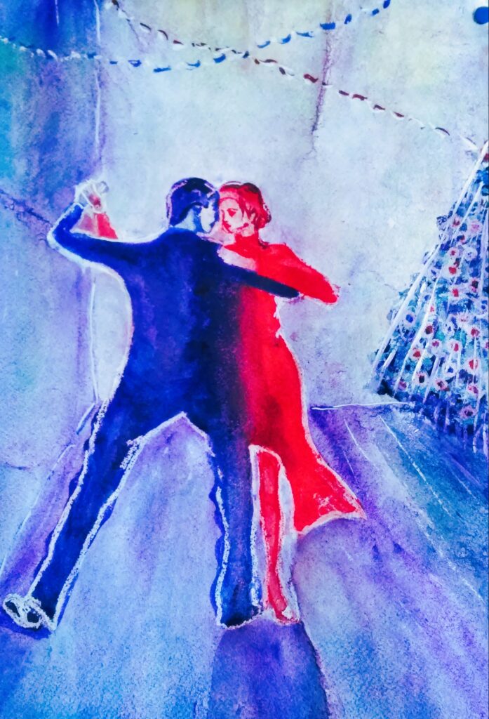 Зимове Танго Акварель, папір, 60х30 см. 2015 Winter Tango Watercolor, paper, 60x30 cm. 2015